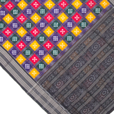 Black Multicolor Handloom Cotton Sambalpuri Saree.