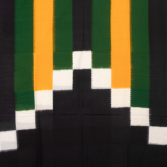 Black & Mustard Yellow Geometric Sambalpuri Single Ikat Cotton Dupatta
