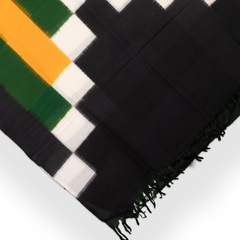 Black & Mustard Yellow Geometric Sambalpuri Single Ikat Cotton Dupatta