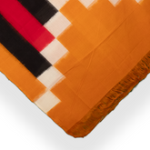 Orange Multicolour Cotton Pochampally Handloom Dupatta