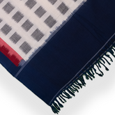 White Cotton Pochampally Handloom Dupatta