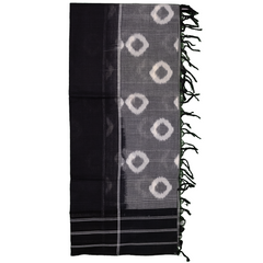 Black Cotton Pochampally Handloom Dupatta