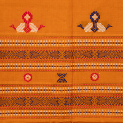 Orange Cotton Sambalpuri Kotpad Handloom Dupatta
