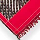Red Cotton Pochampally Telia Rumal Double Ikkat Handloom Dupatta