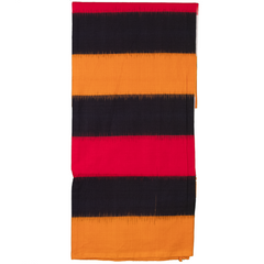 Mustard Yellow & Jet Black Geometric Sambalpuri Double Ikat Cotton Dupatta