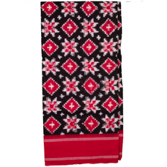Red Cotton Pochampally Double Ikkat Handloom Dupatta