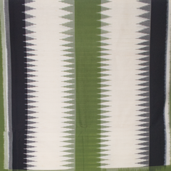 Moss Green & Charcoal Black Temple Sambalpuri Single Ikat Cotton Saree