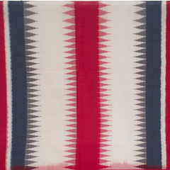 Crimson Red & Off-White Geometric Striped Sambalpuri Single Ikat Cotton Saree