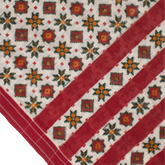 White Multicolor Handloom Cotton Pochampally Saree.