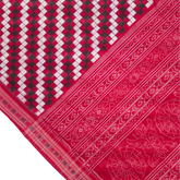 Red Black Check Handloom Cotton Pochampally Saree.