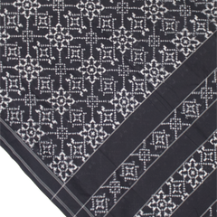 Black White Handloom Cotton Pochampally Saree.
