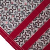 Red White Handloom Cotton Pochampally Saree.