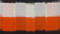 Orange Black Handloom Cotton Pochampally Saree