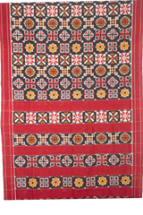 Red Handloom Cotton Pochampally Saree.
