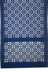 Ethnica Indigo Blue & White Diamond Ikat Handloom Fabric