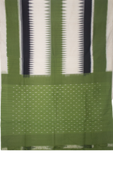 Moss Green & Charcoal Black Temple Sambalpuri Single Ikat Cotton Saree