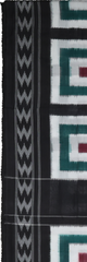 Jet Black & Ivory White Geometric Telia Rumal Double Ikat Cotton Dupatta