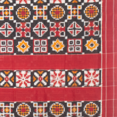 Red Handloom Cotton Pochampally Saree.