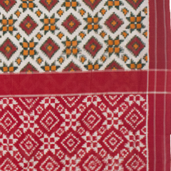 Red Handloom Cotton Pochampally Saree.