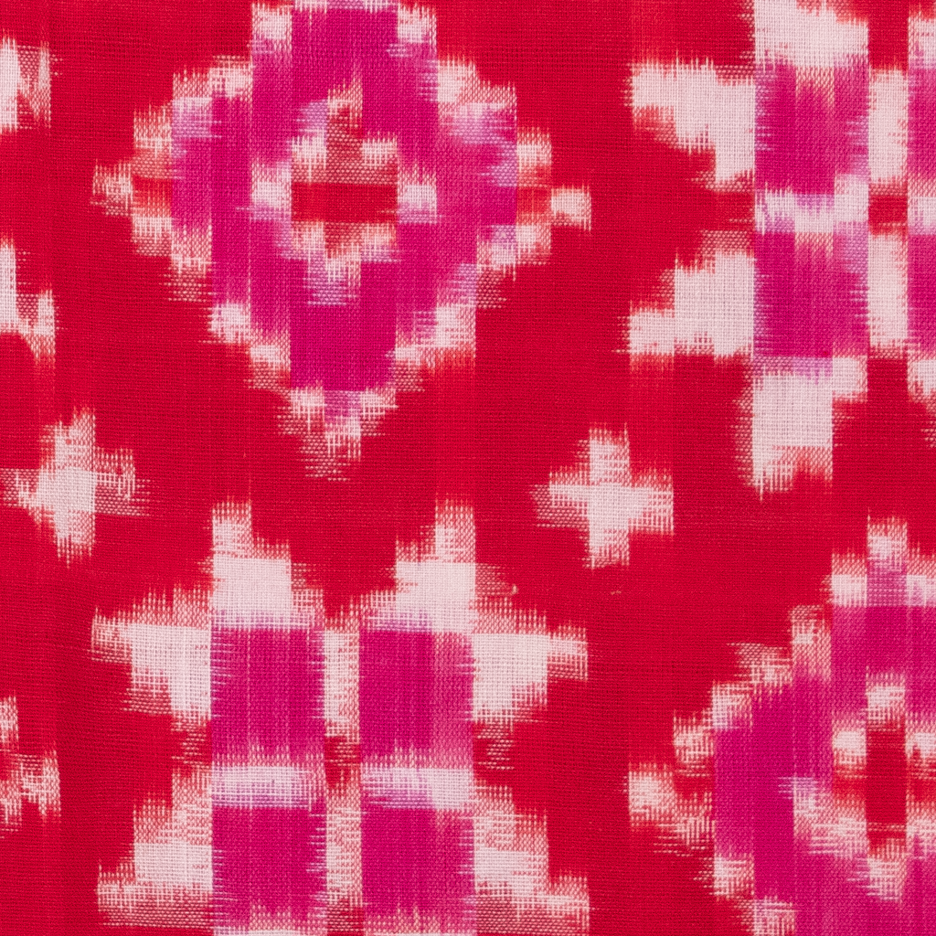 Pink Cotton Pochampally Double Ikkat Handloom Dupatta