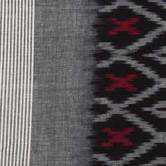 Gray Cotton Pochampally Handloom Dupatta