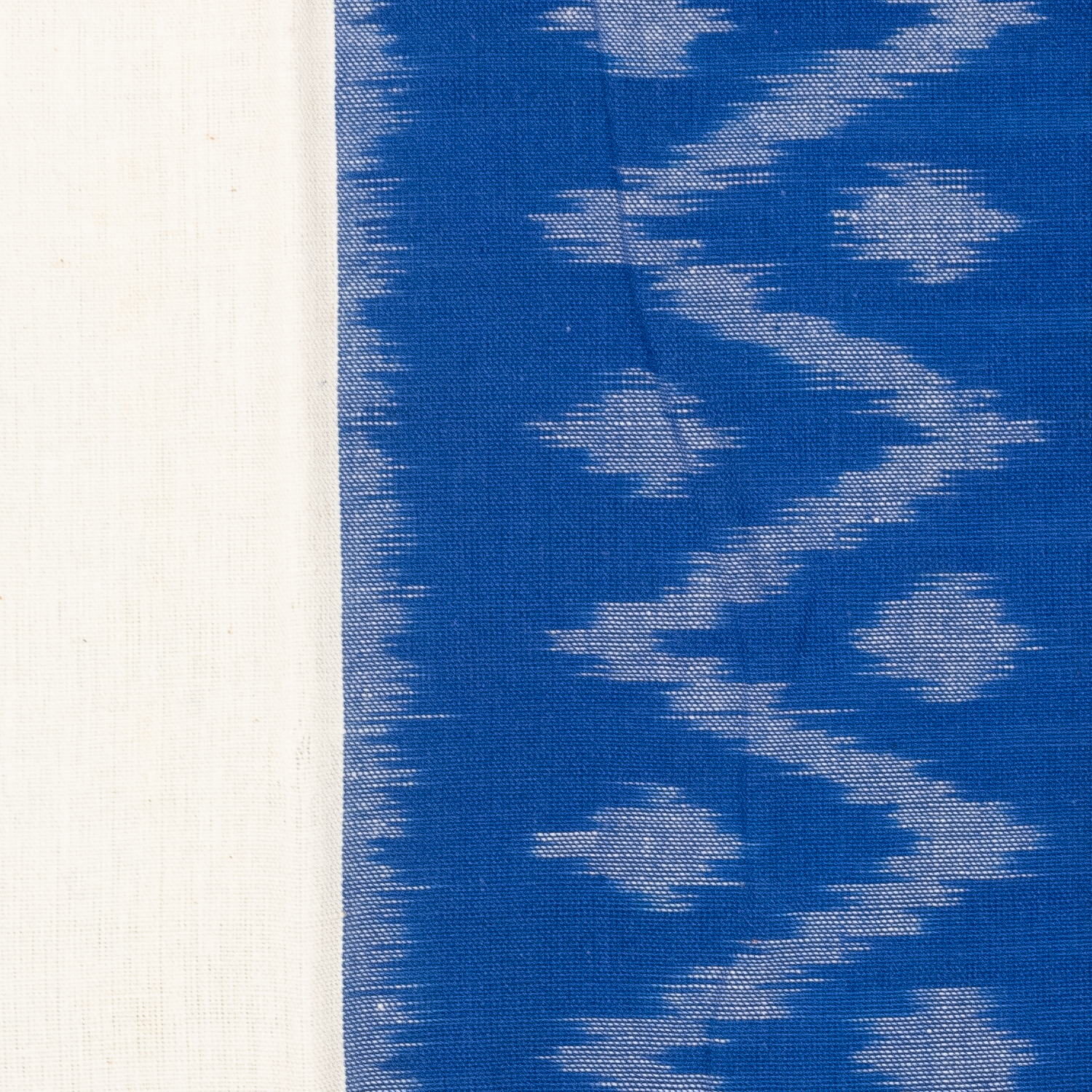 Cobalt Blue & Off-White Geometric Sambalpuri Single Ikat Cotton Dupatta