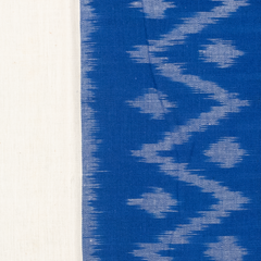 White Cotton Pochampally Handloom Dupatta