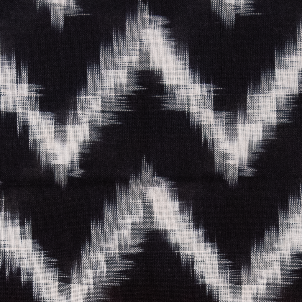 Crimson Red & Charcoal Black Zigzag Geometric Sambalpuri Single Ikat Cotton Dupatta