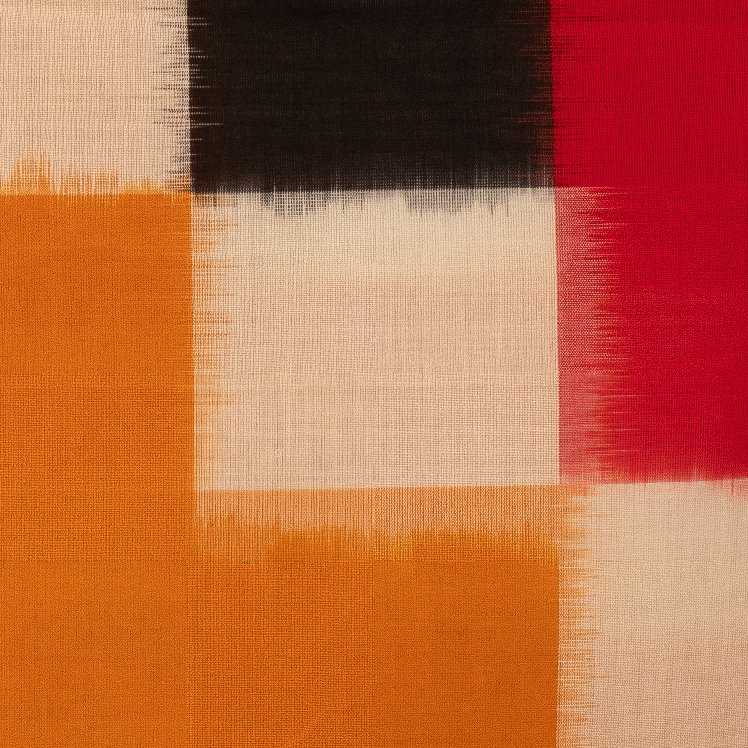 Orange Multicolour Cotton Pochampally Handloom Dupatta