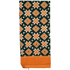 Green Cotton Pochampally Double Ikkat Handloom Dupatta
