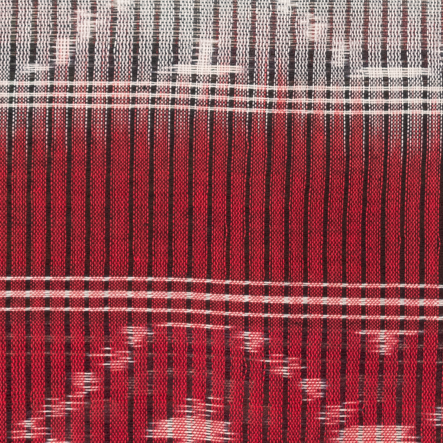 Off White & Maroon Red Geometric Floral Sambalpuri Single Ikat Cotton Dupatta