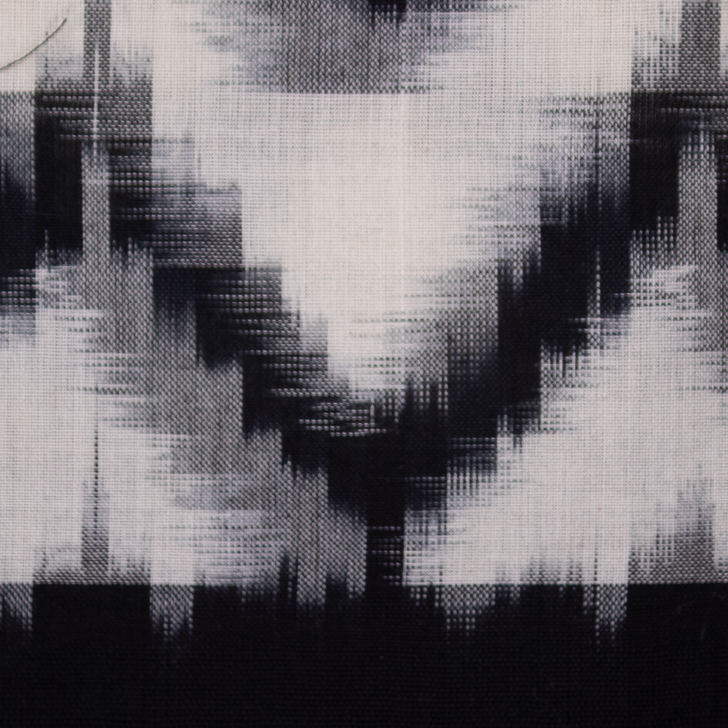 Ethnica Black & White Ikat Zig-Zag Handloom Dupatta