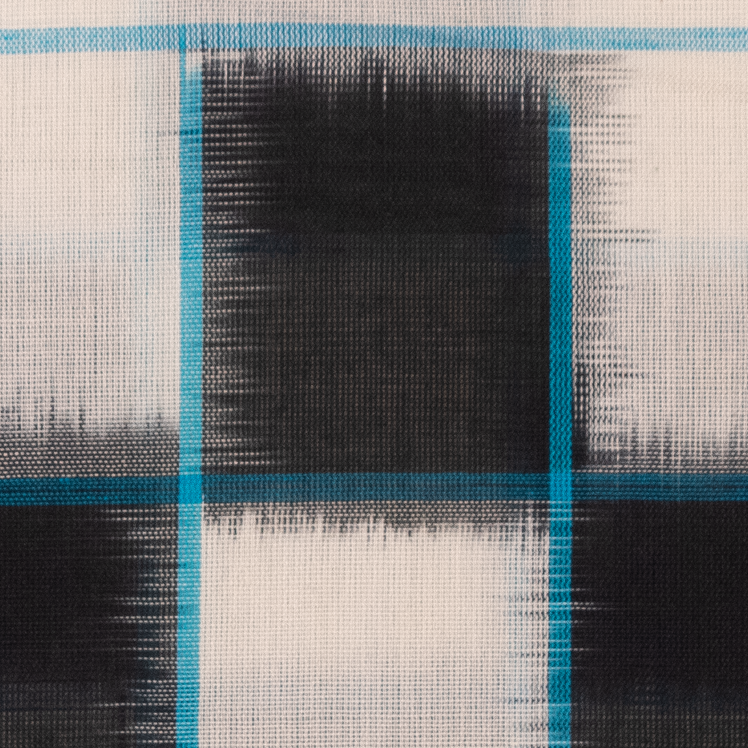 Feroza Blue & Coal Black Pasapalli Checkered Sambalpuri Single Ikat Cotton Dupatta
