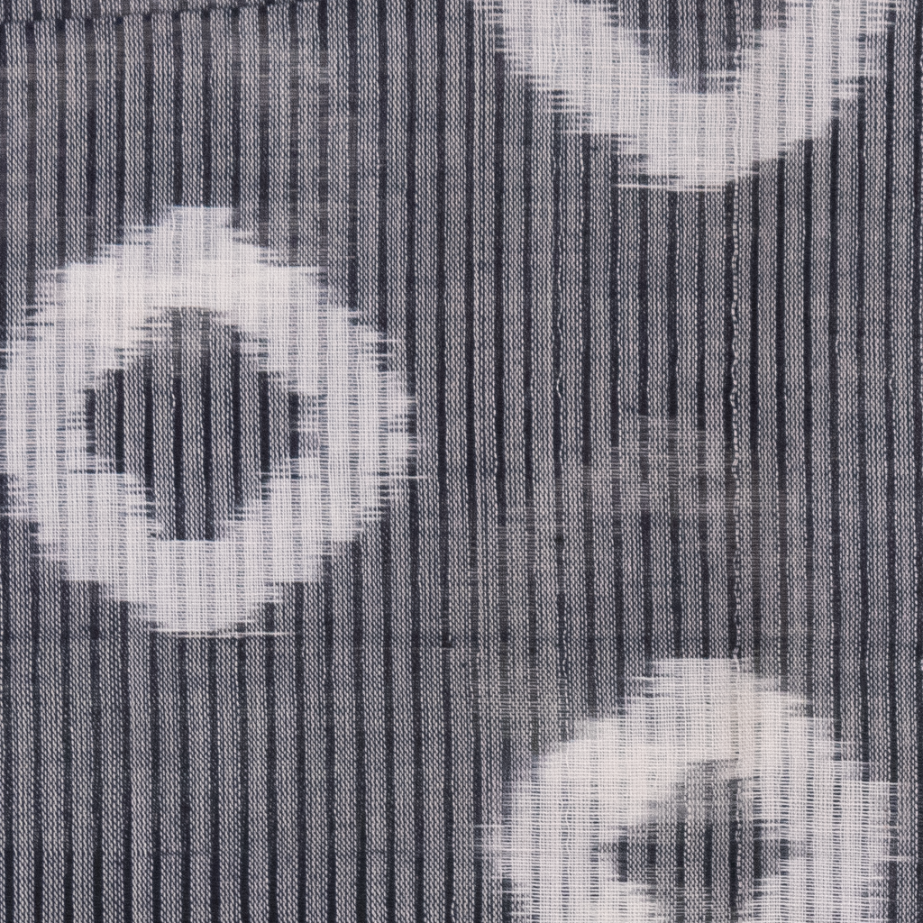 Jet Black & Pristine White Geometric Sambalpuri Single Ikat Cotton Dupatta