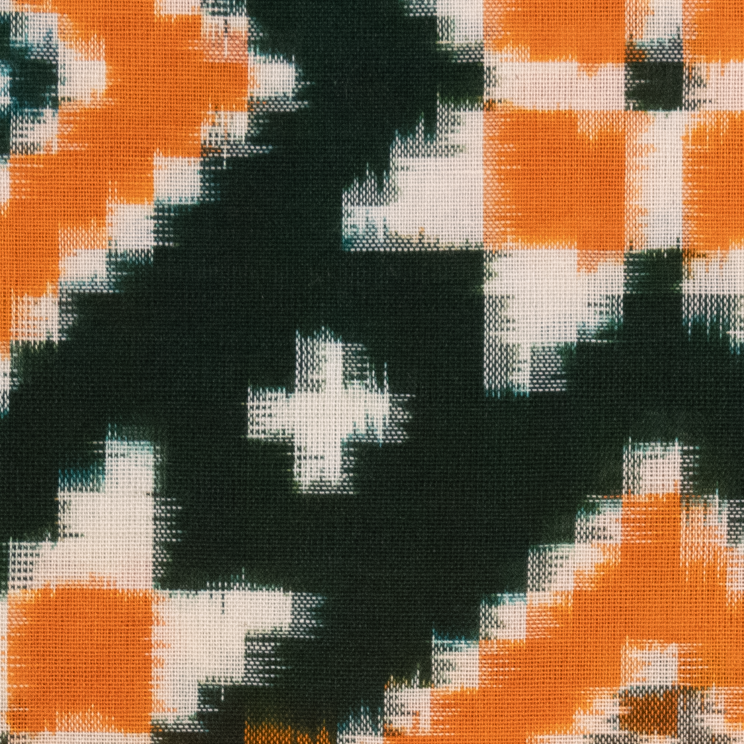 Mustard Yellow & Forest Green Geometric Sambalpuri Single Ikat Cotton Dupatta