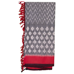 Red Cotton Pochampally Handloom Dupatta