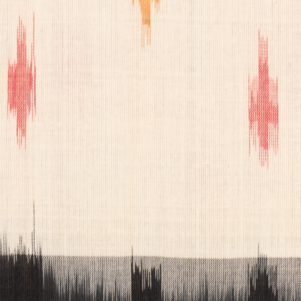 Black & Off White Geometric Sambalpuri Single Ikat Cotton Dupatta
