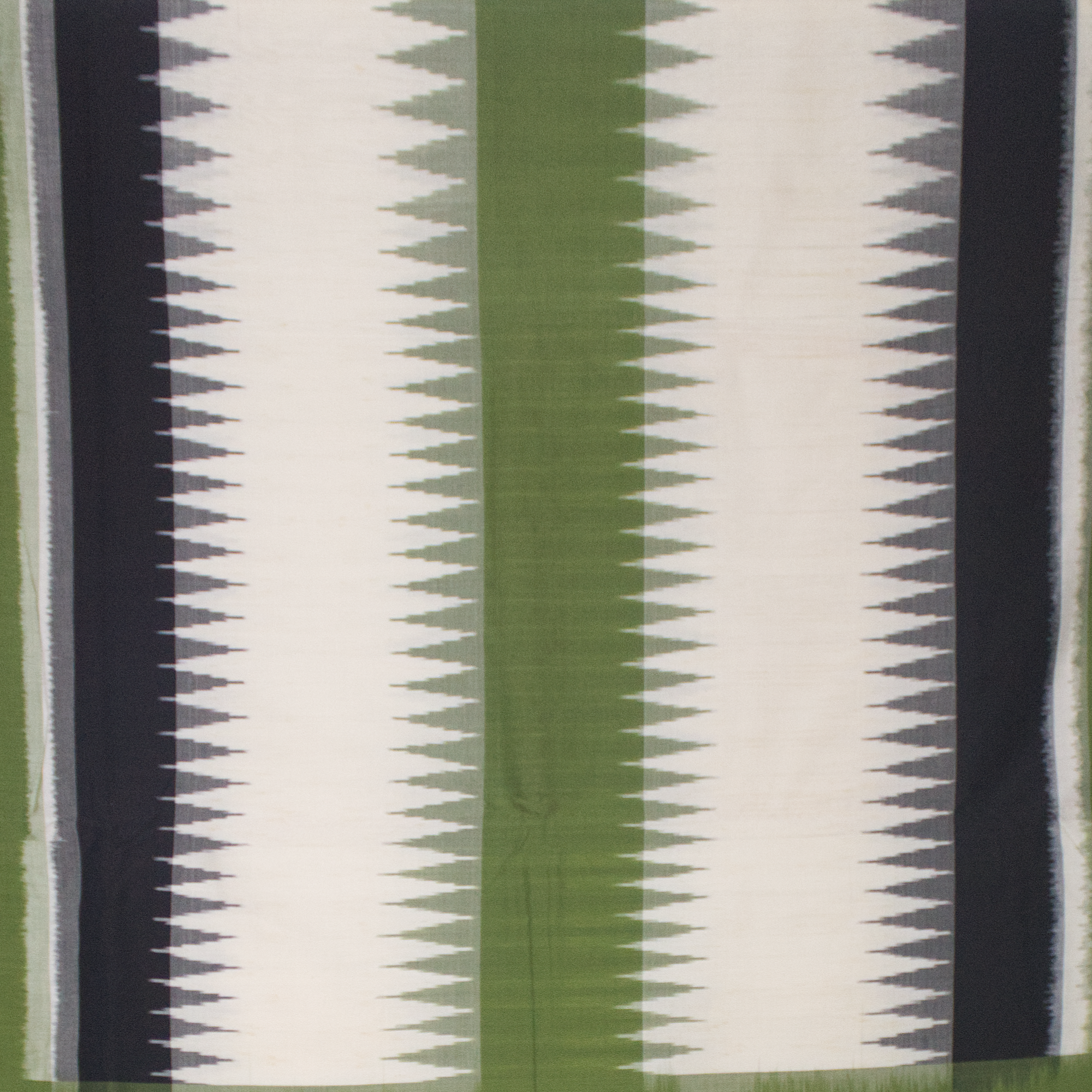 Moss Green & Charcoal Black Temple Sambalpuri Single Ikat Cotton Saree