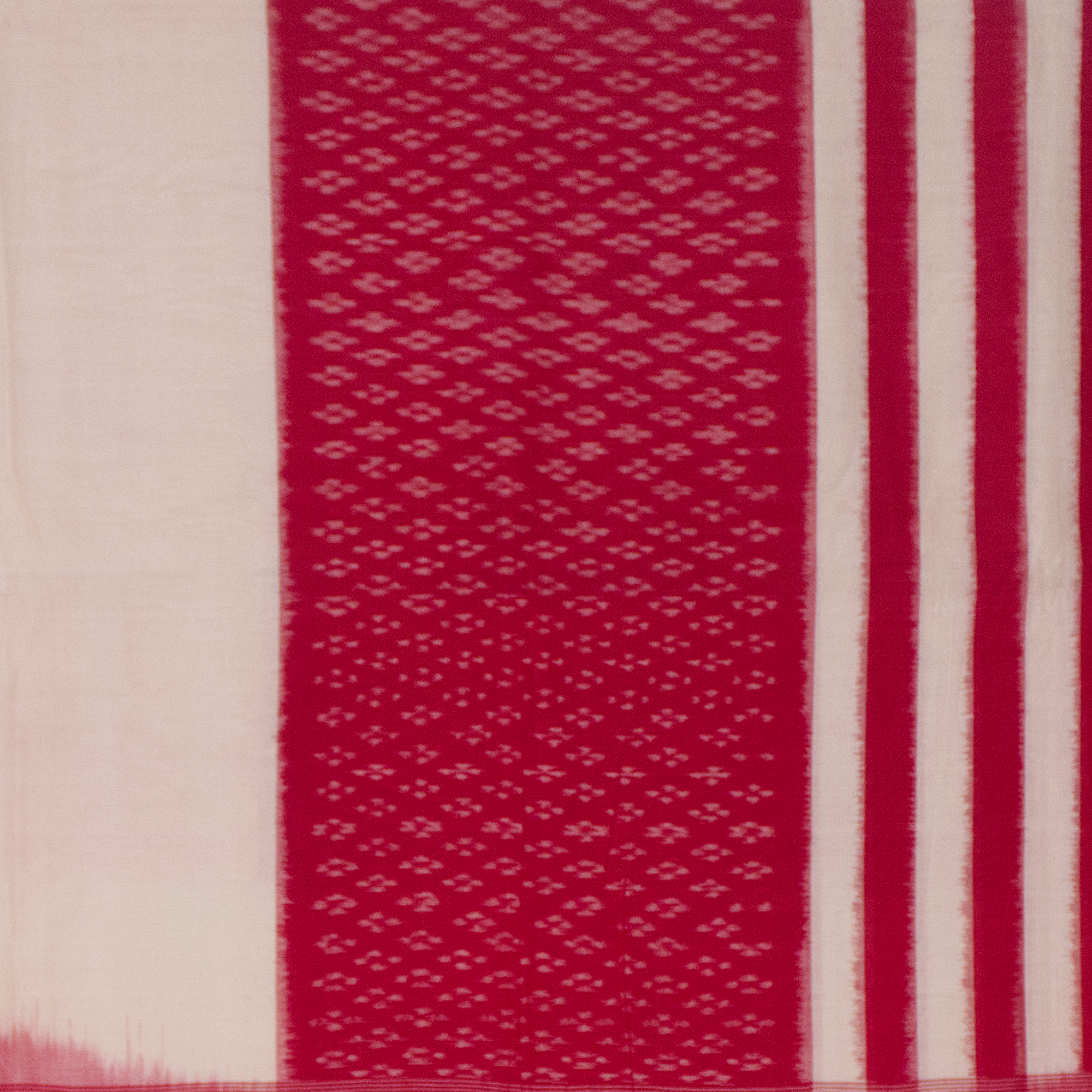 Red White Handloom Cotton Pochampally Saree