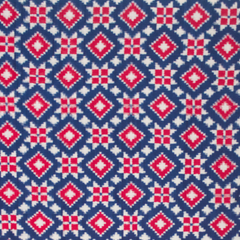 Red Blue Handloom Cotton Pochampally Saree.