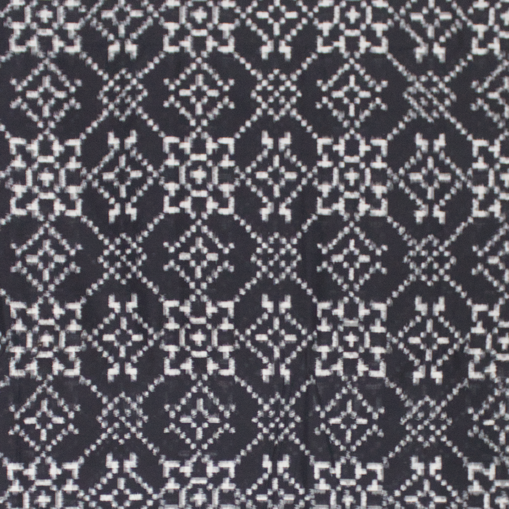 Ethnica Handloom Black & White Ikat Saree