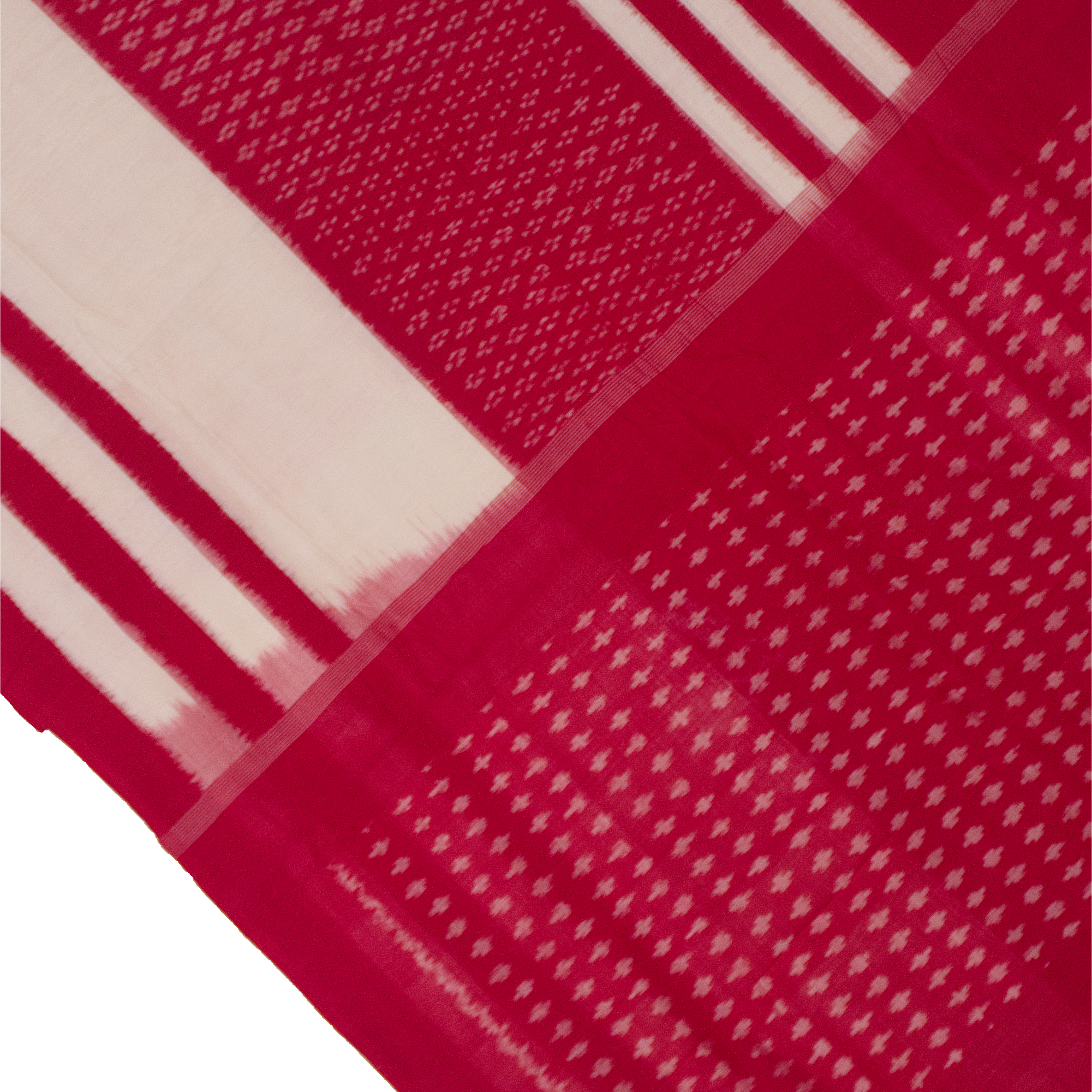 Red White Handloom Cotton Pochampally Saree