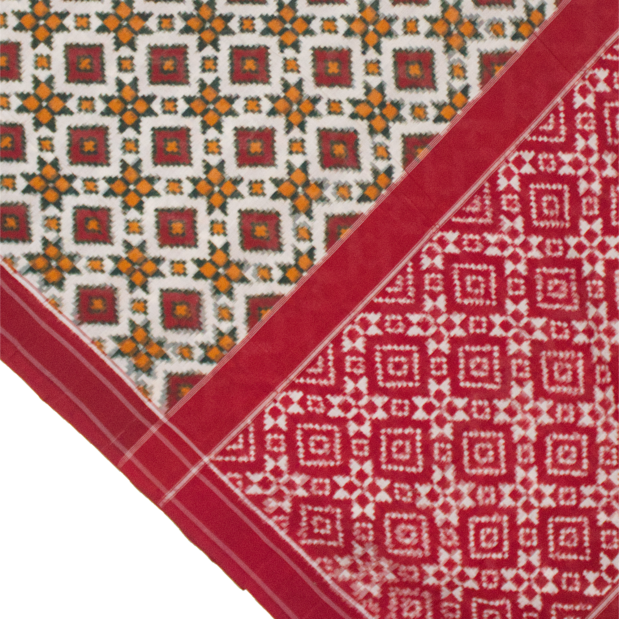 Red Handloom Cotton Pochampally Saree.