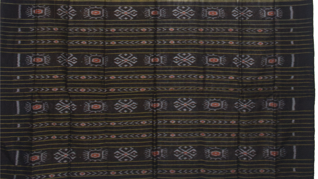 Green  Handloom Cotton Sambalpuri Saree.