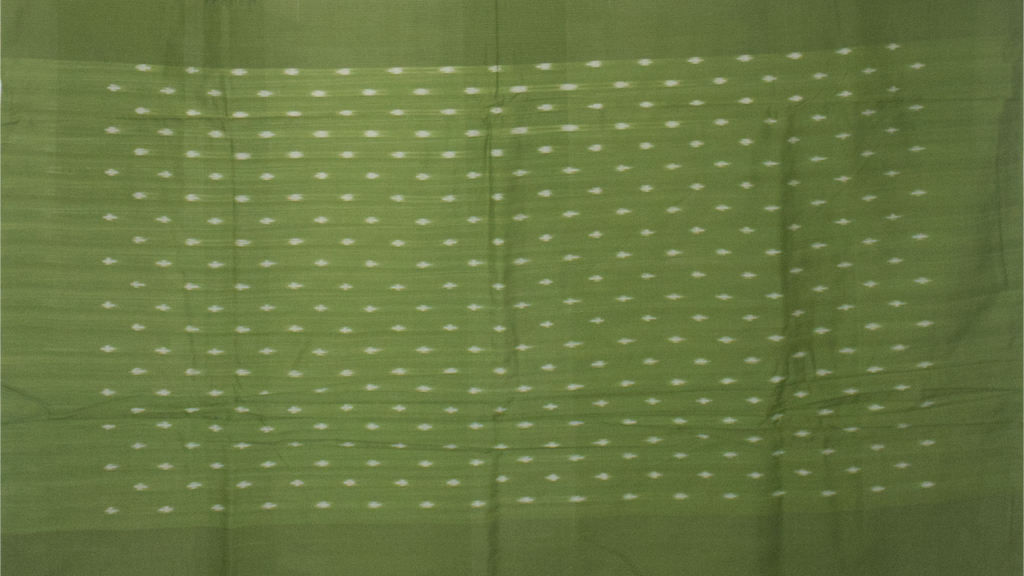 Moss Green & Charcoal Black Temple Sambalpuri Single Ikat Cotton Saree