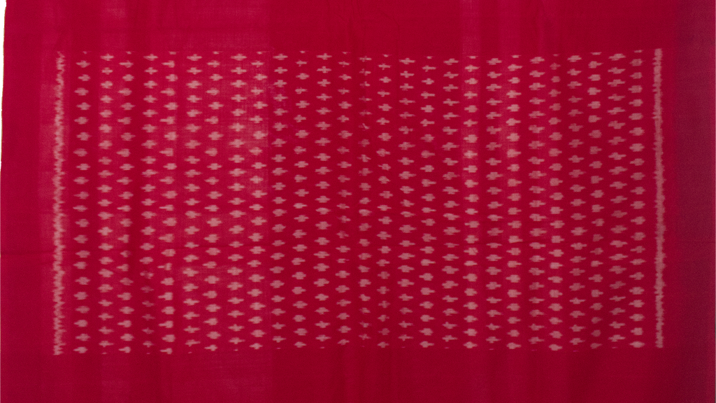 Red White Handloom Cotton Pochampally Saree