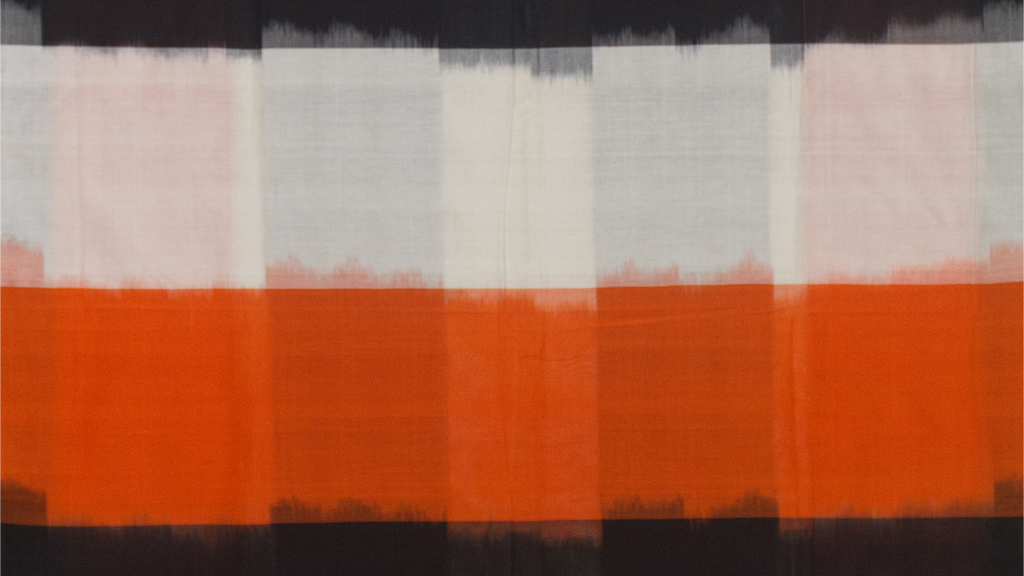 Orange Black Handloom Cotton Pochampally Saree