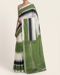 Moss Green & Charcoal Black Temple Sambalpuri Single Ikat Cotton Saree