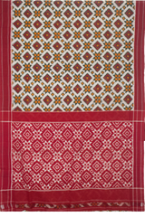Red Handloom Cotton Pochampally Saree.