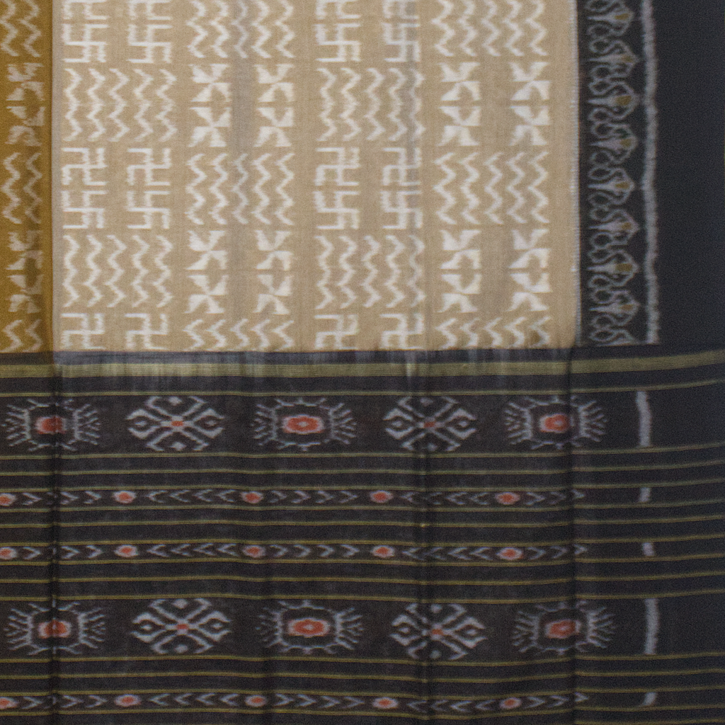 Green  Handloom Cotton Sambalpuri Saree.
